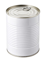 Ultra-High-Resolution White Tin Can with Pull Tab &ndash; Blank Food Packaging Mockup