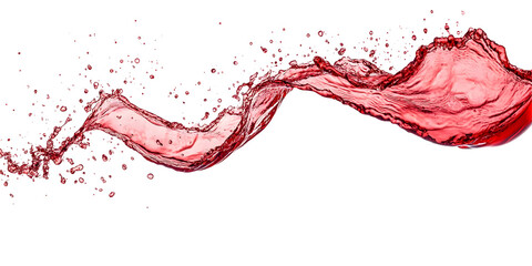 Dynamic splash of red wine against a dark background, revealing its richness