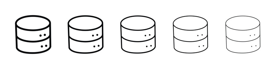 Database icon Outline and flat style designs