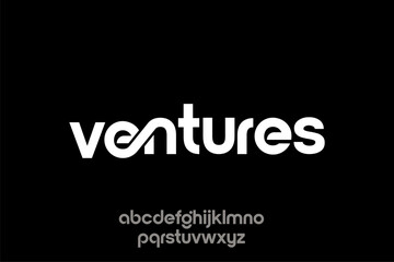 word of venture . modern minimalist round clean alphabet font. lowercase bold typography vector illustration design