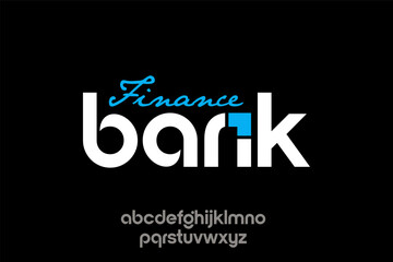 word of finance bank. modern minimalist round clean alphabet font. lowercase bold typography vector illustration design