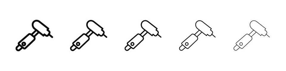 Dental drill icon Outline and flat style designs