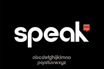 Obraz premium word of finance speak. modern minimalist round clean alphabet font. lowercase bold typography vector illustration design