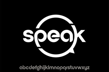 word of finance speak. modern minimalist round clean alphabet font. lowercase bold typography vector illustration design