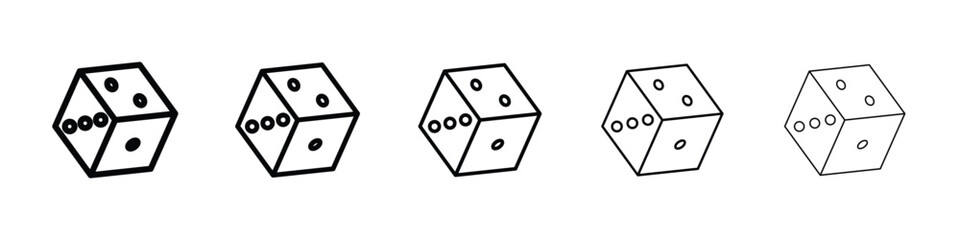 Dice icon Outline and flat style designs