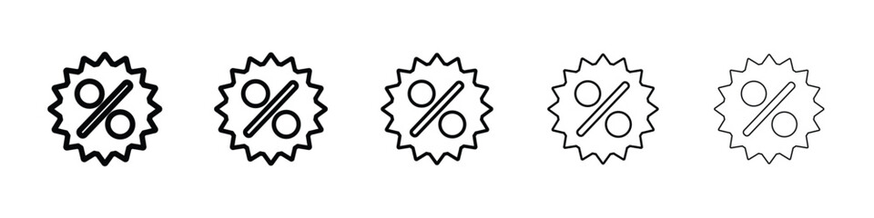 Discount icon Outline and flat style designs