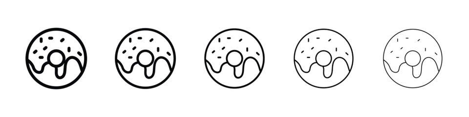 Donut icon Outline and flat style designs