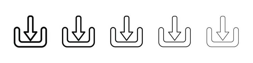 Download button icon Outline and flat style designs