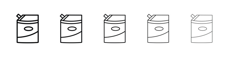 Doy pack pouch icon Outline and flat style designs