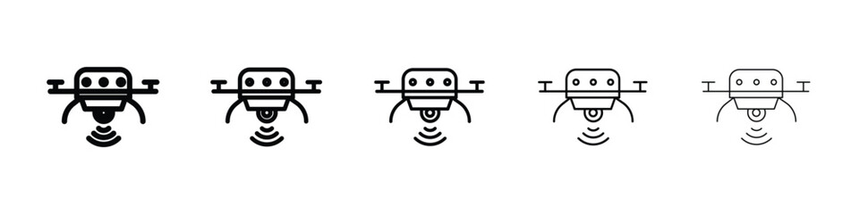 Drone icon Outline and flat style designs