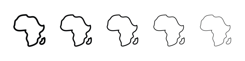 Earth africa icon Outline and flat style designs
