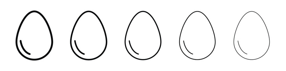 Egg icon Outline and flat style designs