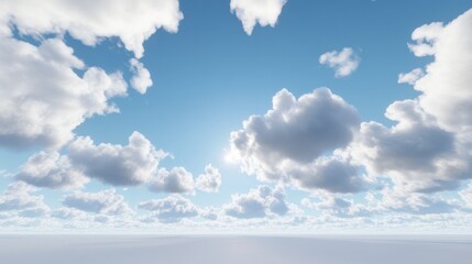 Neatly organized clouds serve as a backdrop featuring a composition of dark clouds set against the sky