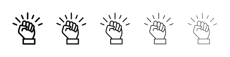 Empowerment icon Outline and flat style designs