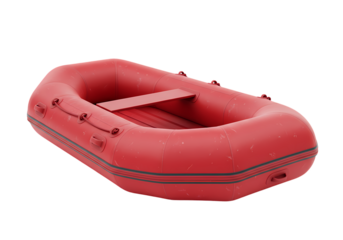 Crimson Inflatable Raft Adventure Awaits isolated on transparent baackground