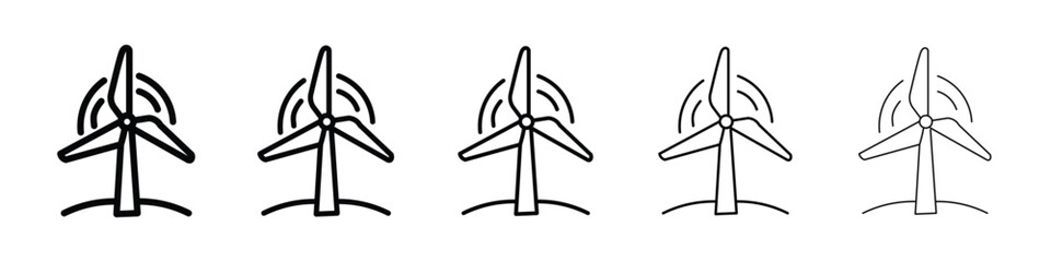 Eolic energy icon Outline and flat style designs © Hunt