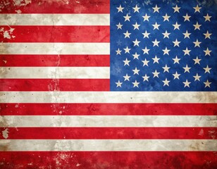 Naklejka premium Aged, distressed American flag