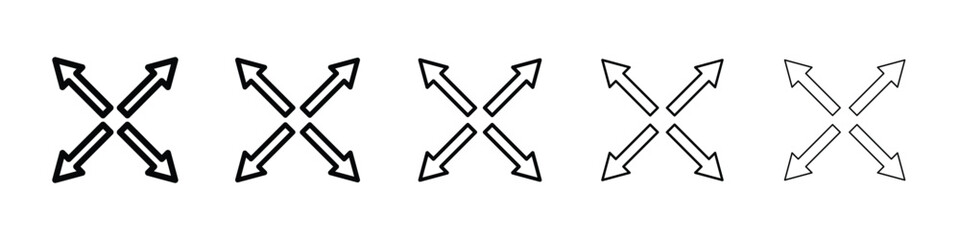 Expand arrows icon Outline and flat style designs