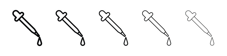 Eye dropper icon Outline and flat style designs