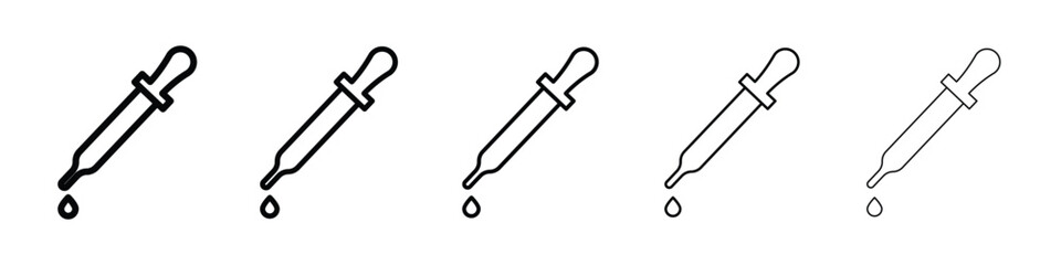 Eye dropper half icon Outline and flat style designs