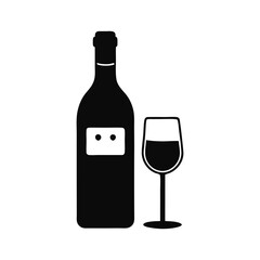 wine bottle and glass