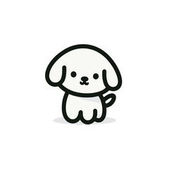 Fototapeta premium Cute puppy character with a round face and small tail 