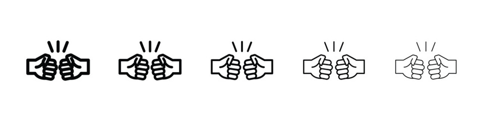 Obraz premium Fist bump icon Outline and flat style designs