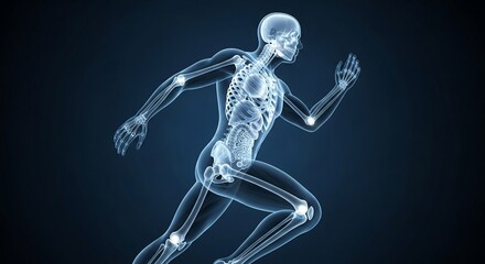 X-ray Runner: Anatomical Study of Human Skeleton in Dynamic Motion