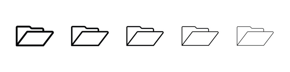 Folder icon Outline and flat style designs