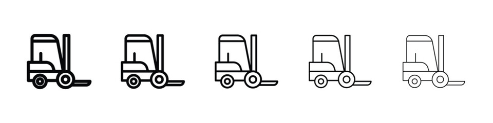 Forklift icon Outline and flat style designs