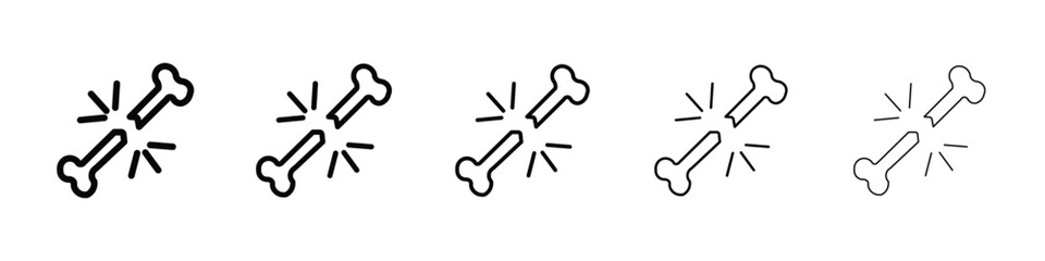 Fracture icon Outline and flat style designs