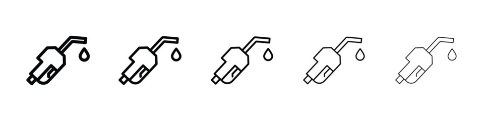 Fuel icon Outline and flat style designs