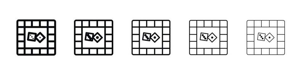 Game board icon Outline and flat style designs
