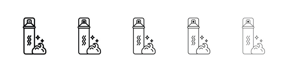 Hair mousse icon Outline and flat style designs