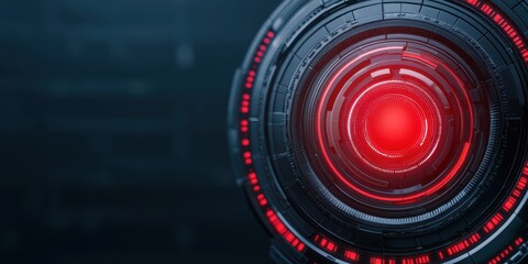 economy growth demand concept. Futuristic design featuring a circular interface with a glowing red center.