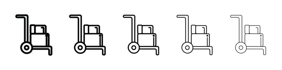 Hand truck icon Outline and flat style designs