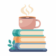 National Book Lovers Day Vector - Cozy Reading Illustrations and Books on White Background