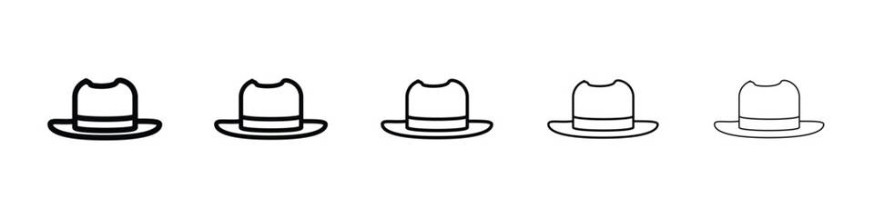 Hat icon Outline and flat style designs