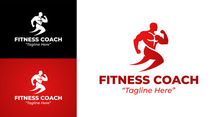 Dynamic and Professional Fitness Coach Logos for Gym and Personal Trainer Branding