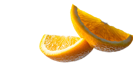Vibrant orange slices isolated on black background exhibiting freshness and vitamin c