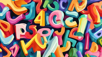 Illustrated vocabulary card with letters illustration , no logos, no brands