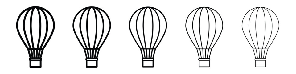 Obraz premium Hot air balloon icon Outline and flat style designs