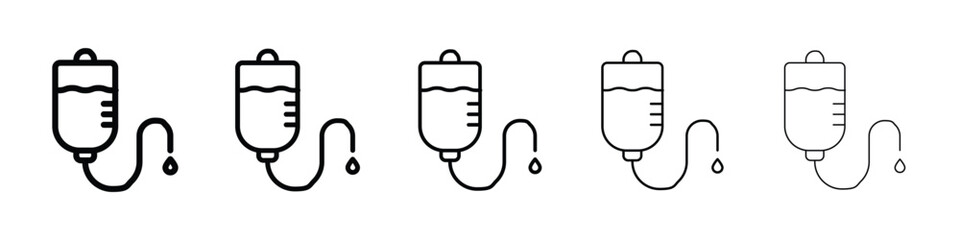 IV drip icon Outline and flat style designs