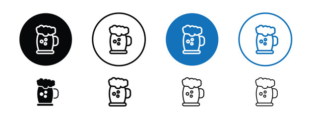 Set of colored pixel perfect oktoberfest icon with 1 unexpanded, 1 silhouette,  An icon depicting beer mugs or traditional attire for Oktoberfest celebrations. 