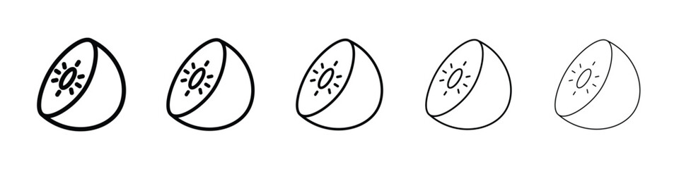 Kiwi icon Outline and flat style designs