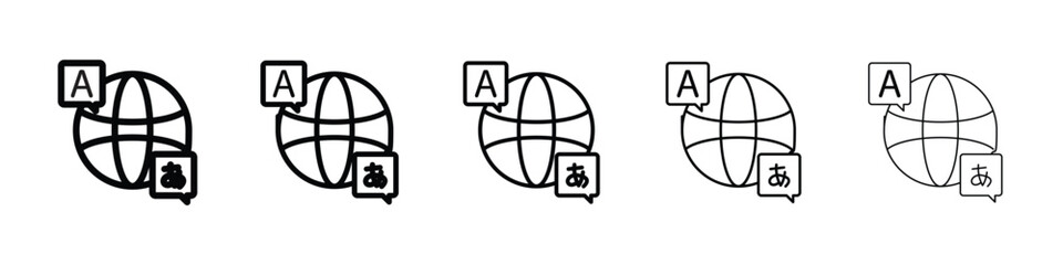 Language icon Outline and flat style designs