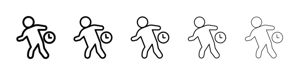 Late icon Outline and flat style designs