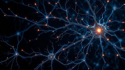 Microscopic View of a Neuron Exploring the Intricate Network of the Nervous System