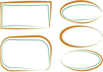 abstract orange green colored frames shapes collection