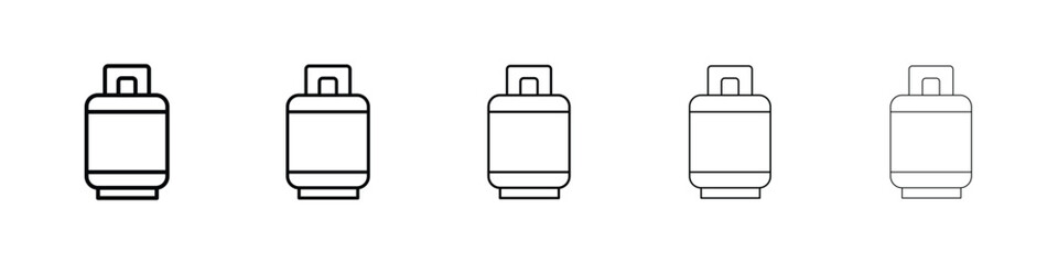 LPG icon Outline and flat style designs